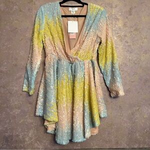 Collective the Label Petite Mini Ombré Wrap dress